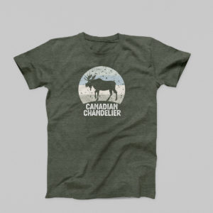 Canadian Chandelier t-shirt in military olive green