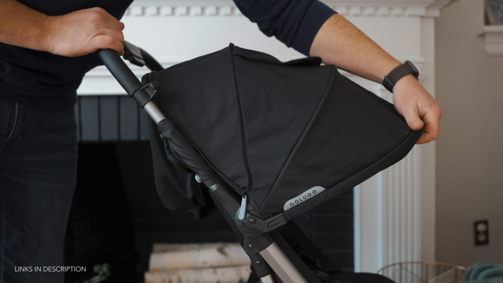 Extending the canopy on the Colugo Compact stroller