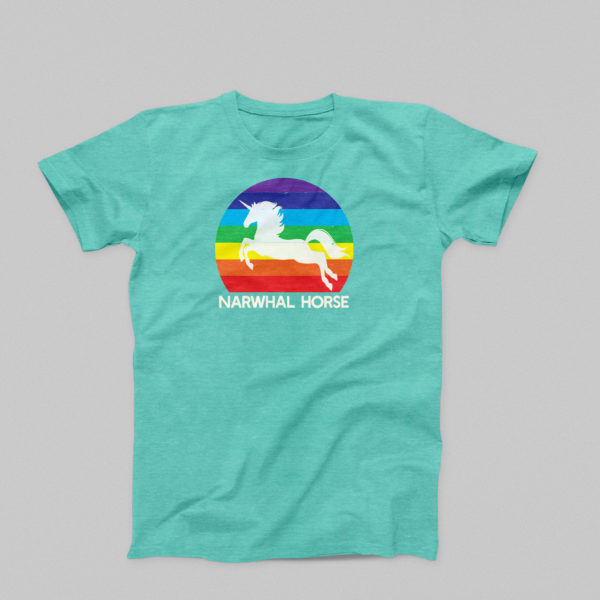 Narwhal Horse T-Shirt in Seafoam